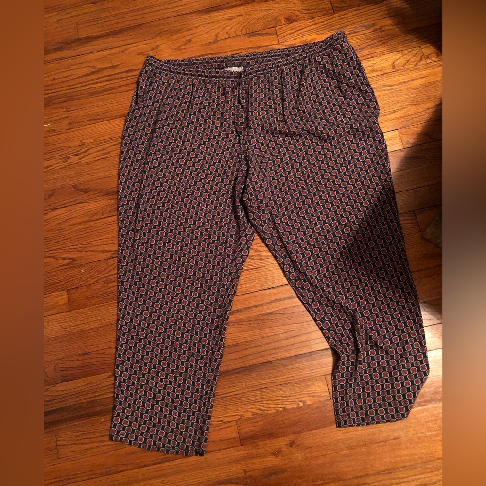 Paisley, navy pants